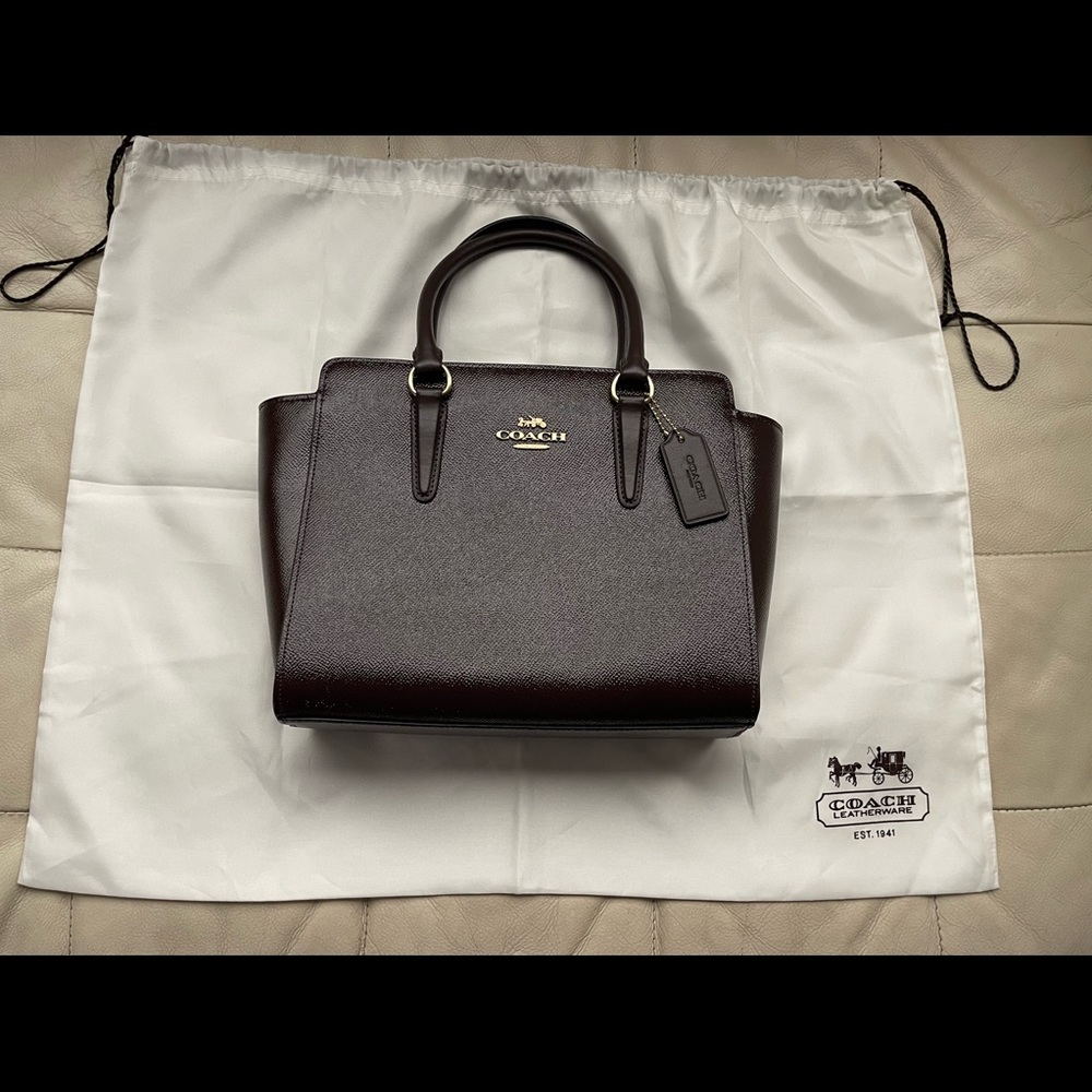 Coach “Leah” Crossbody Bag, Crossgrain Leather, Like New with Dust Bag!